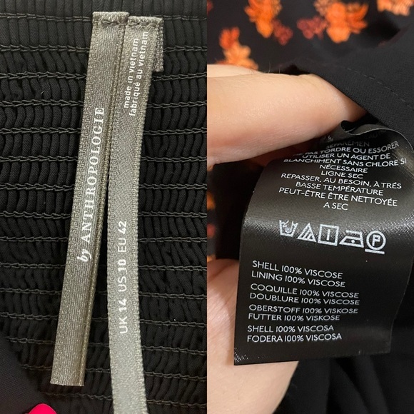 NWT Anthropologie Floral Cowl Back‎ Asymmetrical Midi Dress - 10 - Picture 14 of 15